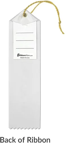 Vista 2 de RibbonsNow Cintas de premio del tercer lugar, 25 cintas blancas con tarjeta y cuerda