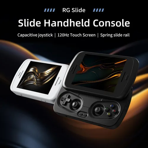 Vista 2 de RG Slide Handheld Game Console RG Slide 4.7-inch LTPS In-Cell Screen No Card Retro Game Console Unisoc T820 Portable Arcade Video Gaming Console