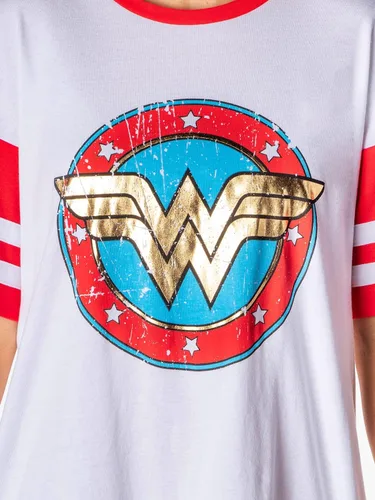 Vista 3 de INTIMO DC Comics - Camisón de pijama para mujer con logotipo clásico para mujer, Blanco