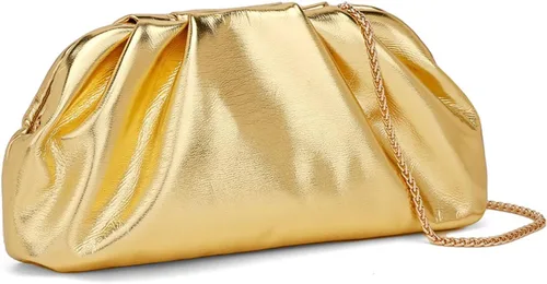 Vista 10 de Bolso de mano para mujer, bolso de noche pequeño con cadena de metal extraíble