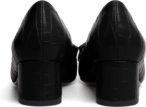 Vista 6 de YODEKS Zapatos de tacón grueso para mujer, tacón de bloque bajo, punta puntiaguda, zapatos de tacón para el trabajo, casual, vida diaria, fiesta