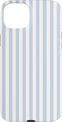 Vista 9 de Funda con patrón geométrico de rayas blancas y azul claro para iPhone 17