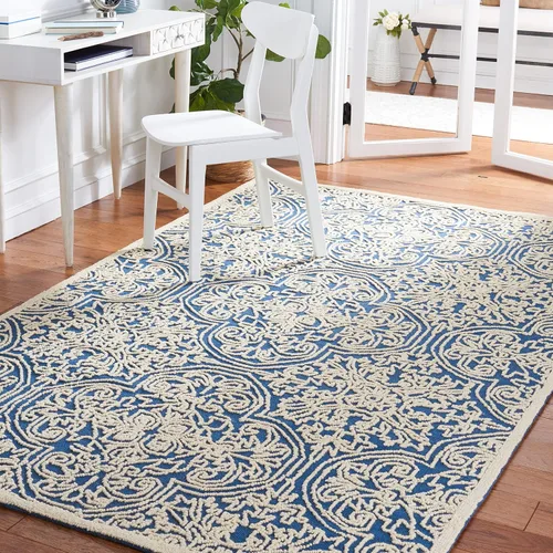 Vista 20 de SAFAVIEH Trace Collection - Alfombra decorativa de 2 x 3 pies, color marfil, lana hecha a mano, ideal para zonas de alto tráfico en entrada, sala