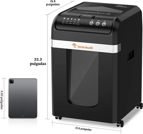 Vista 9 de Bonsaii - Trituradora de papel de 200 hojas de alimentación automática micro corte resistente para oficina 60-Min Nonstop Run, P4 High Security