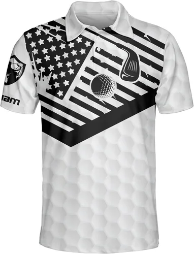Vista 2 de Camisas de golf 3D divertidas personalizadas para hombres algunos abuelos toman siestas reales abuelos jugar golf y luego tomar una siesta