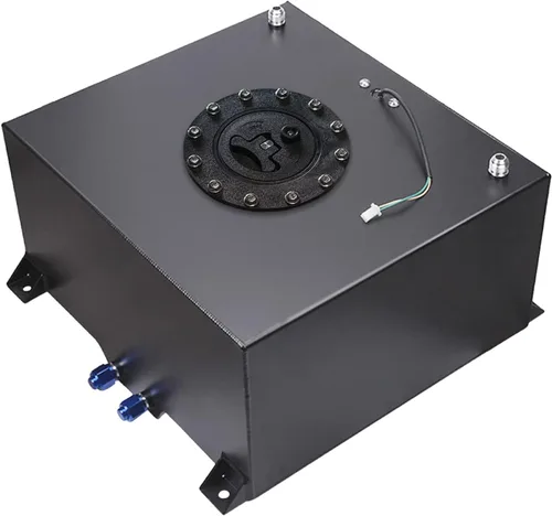 Vista 8 de Celda de combustible de aluminio pulido de 2.5 galones con sensor de nivel de tapa negro
