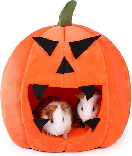 Vista 10 de Escondite de conejillo de indias, cama de conejillo de indias, piel de mascota pequeña estilo Halloween, cama ideal para mascotas pequeñas