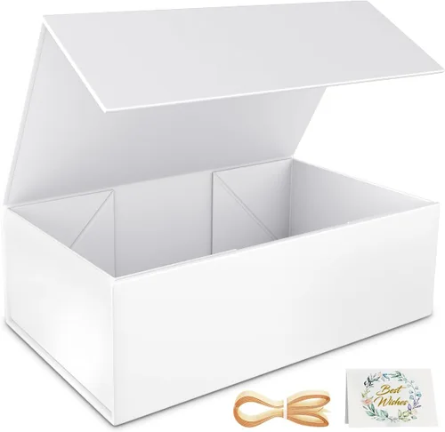 Vista 13 de RYDDOY Caja de Regalo Negra, 9.5x6x3'' Cajas de Regalo para Regalos con Tapas Cierre Magnético Rectangular Plegable para Caja de Propuesta