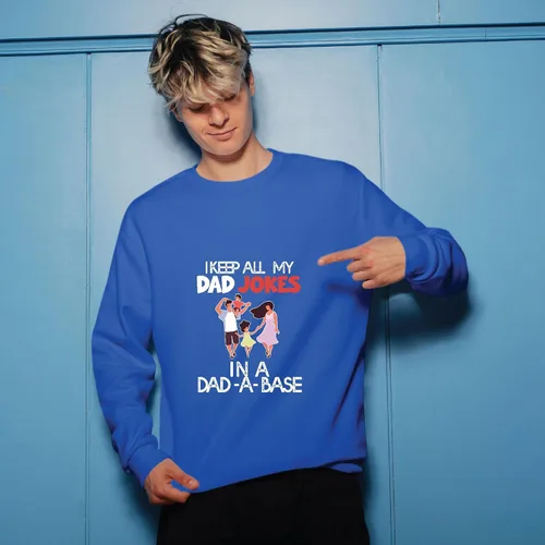 Vista 3 de Best Dad Gift Idea New Dad Daddy Fathers Day I Keep All My Dad Jokes In A Dad a base Navy Black Muticolor Unisex Sweatshirt