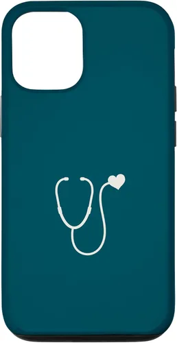 Vista 26 de iPhone 16 Dark Peacock Blue - Estuche para estetoscopio de corazón para enfermera o médico