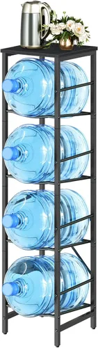 Vista 7 de HOOBRO Soporte para garrafones de agua, soporte para botellas de agua, estante para garrafones de agua de 5 galones, estante de almacenamiento