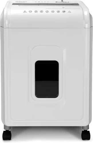 Vista 6 de Aurora Trituradora de alta seguridad de 8 hojas con microcorte para papel, CD/DVD y tarjetas de crédito, Blanco/Gris
