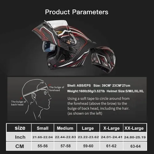 Vista 6 de AAREG Casco de motocicleta unisex para adultos, fibra de carbono, visera antivaho, diseño aerodinámico, Bluetooth integrado, aprobado por DOT