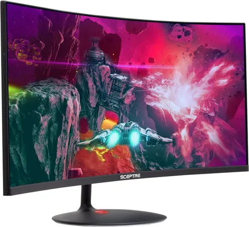 Vista 2 de Sceptre Monitor LED creativo curvo UltraWide 21: 9 de 34 pulgadas 2560x1080 HDMI DisplayPort sin marco hasta 100Hz, negro máquina 2020 (C345W-2560UN)