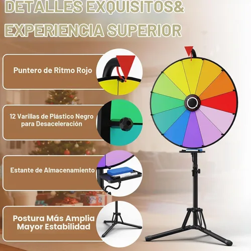 Vista 4 de KOOV - Rueda de premio de 24 pulgadas con soporte