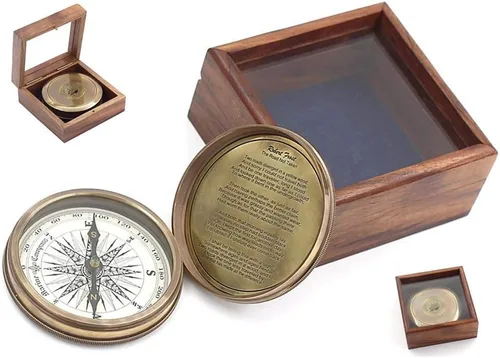 Vista 11 de Compass Gift for Mom/Dad, Vintage Pocket Compass Engraved with Go Confidently Customized Gifts for Women/Men, Baptism 2026 Communion Christian