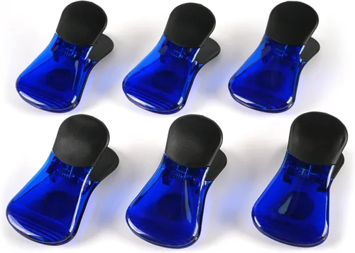 Vista 10 de Juego de clips magnéticos de plástico para refrigerador, clips de papel magnéticos, clips para bolsas de aperitivos, clips multiusos, juego de 6