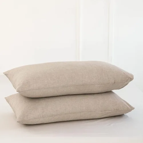 Vista 38 de MooMee Juego de 2 fundas de almohada de cuadros 100% algodón lavado con textura parecida al lino, transpirable, duradera, suave y cómoda