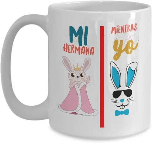 Vista 3 de Regalo para hermano Taza de cafe para hermana Perfecto regalo para graduados, profesionales y estudiantes Vaso con afirmaciones positivas