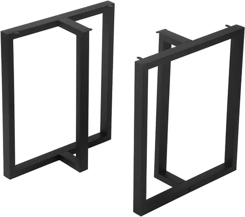 Vista 13 de MBQQ Patas para muebles de 15.7" de altura 17.7" de ancho, tubo cuadrado rústico decorativo, patas de mesa de metal resistente, patas de escritorio