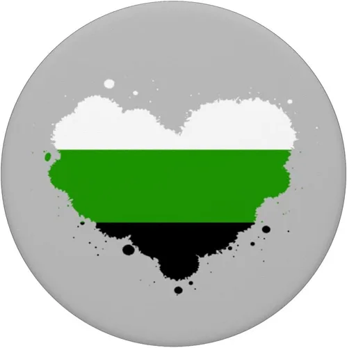 Vista 3 de Neutrois Bandera del Orgullo Corazón Neutrois Neutral Nulo Bandera de género PopSockets PopGrip intercambiable