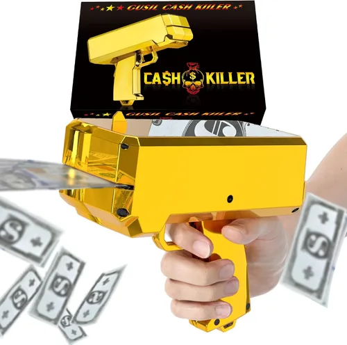 Vista 9 de Gusil Pistola de dinero, cañón de efectivo, facturas de cañón, pistola de juguete de lluvia, pistola de efectivo de mano para películas