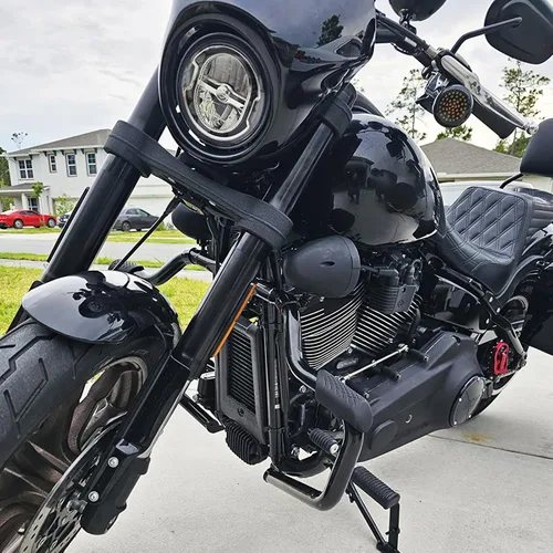 Vista 3 de Mofun Marco de protección del motor, barra de choque de carretera compatible con Harley Softail Heritage Breakout Fat Boy Street Bob Deluxe Low