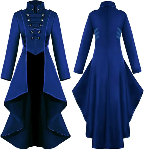Vista 9 de SIAEAMRG Renaissance Steampunk Tailcoat Halloween Costumes for Women, Victorian Medieval Pirate Vampire Gothic Jackets