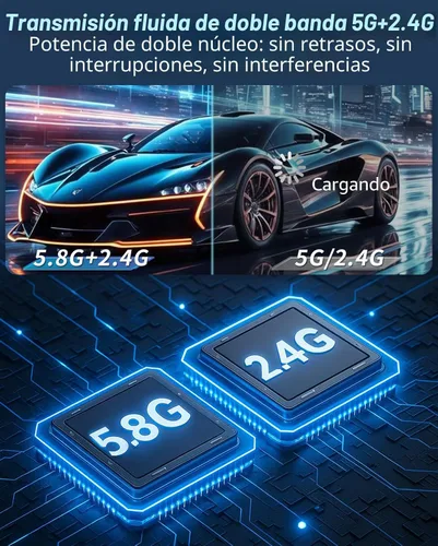Vista 5 de Transmisor y receptor HDMI inalámbrico Extensor de 328 pies/328.1 ft Entrada de decodificación 4K Salida 1080P Plug & Play Portátil 2.4G/5.8G
