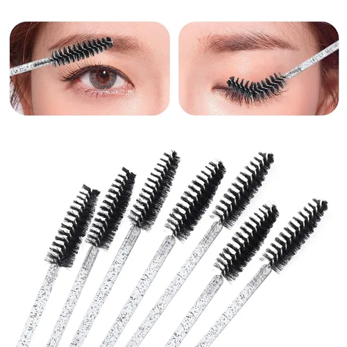 Vista 4 de 200 cepillos de labios y carrete de cejas, aplicador de lápiz labial desechable de cristal, varitas de rímel, kits de herramientas de belleza