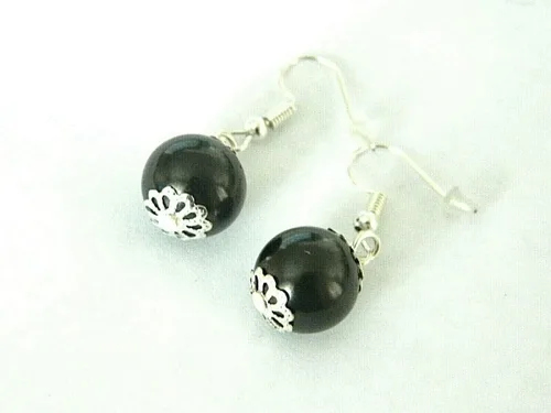 Vista 5 de ARETES SHUNGITE 0.472 in perlas