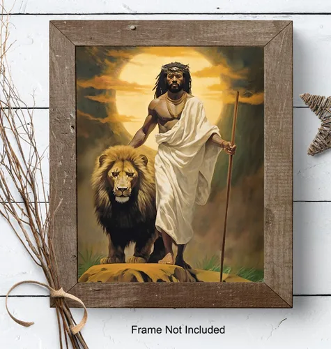 Vista 8 de Arte afroamericano, póster de Jesús para hombre negro, regalos cristianos inspiradores para afroamericanos, hombres negros, mujeres, arte religioso