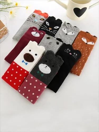 Vista 6 de Cute Tube Socks, Girls Knee Socks, Fun Socks For Girls or Teens, cute animal socks Fox Cat Deer Fawn Bear