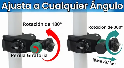 Vista 2 de Soporte para teléfono con abrazadera para cochecito, carrito de golf, soporte de teléfono celular para bicicleta, carrito de compras, silla