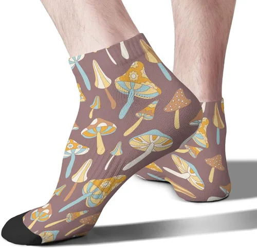 Vista 2 de devor Ankle Socks Men Liner Socks Men's Athletic Sock Trendy Mushrooms Funny Mushrooms Magic Mushrooms Plant Forest Sock