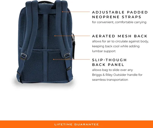 Vista 4 de Briggs & Riley Mochila Work, Azul Marino, Medium Backpack, Mochila mediana Work