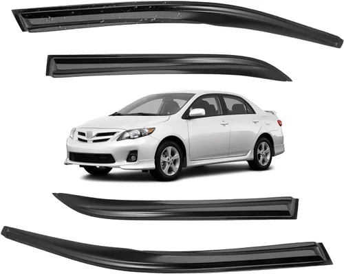 Vista 132 de Viseras para ventanas para Mazda 3 Sedán 4 puertas 2004 2005 2006 2007 2008 2009 estilo JDM Mugen, deflector de viento, protector solar y de lluvia