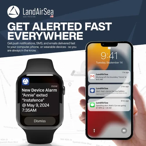 Vista 8 de LandAirSea Sync GPS Tracker - 8.95 por mes. Cobertura global completa. Seguimiento en tiempo real 4G LTE para vehículos, activos, flotas y ancianos.