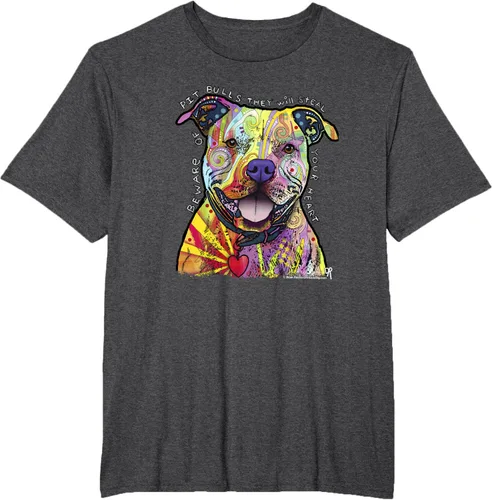Vista 18 de Beware Of Pit Bulls, Dean Russo Pitbull Original - Camiseta para amantes de los perros, Negro