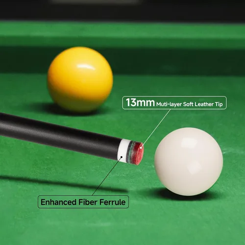 Vista 4 de HomeSeason Fiberglass Pool Cue 58" Professional Pool Stick 12.7mm 4-Layer Tip Low Deflection Cue Stick, 3 * 8/8Joint Pin, Ultra-Smooth, Billiard Cue