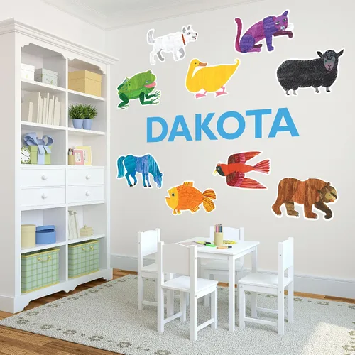 Vista 8 de Oliver's Labels Calcomanía de Pared Personalizada Premium de Tamaño Real para Decoración de Habitación de Niños - Despegar y Pegar, Extraíble