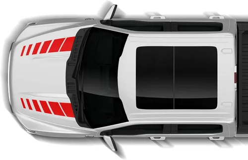 Vista 4 de Calcomanías de rayas deportivas para capó, diseño gráfico compatible con Ford F150 (2021-2023) (negro)