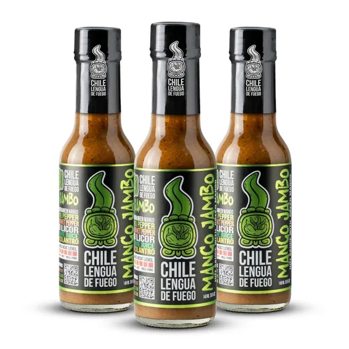 Vista 7 de Chile Lengua de Fuego Café caliente – Salsa picante jalapeño infundida con café, sabor ahumado tostado oscuro, calor suave, botella de 5 onzas