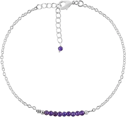 Vista 36 de YANARA Pulsera de tobillo para mujer, piedra de nacimiento natural, cuentas de piedras preciosas, tobillera delicada hecha a mano de 9 pulgadas +