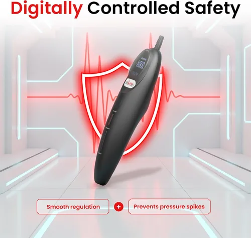 Vista 8 de LeLuv Magna LCD Controlador de bomba de vacío portátil inteligente USB recargable Modos programables o manuales - Silicona negra lisa