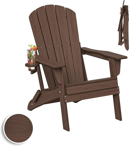 Vista 21 de Plawdlik Juego de 10 sillas plegables Adirondack con textura de madera, HDPE pesado para todo tipo de clima, juego cómodo junto a la piscina, patio