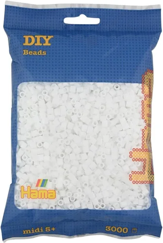 Vista 16 de Hama Perlen 201-49 Iron-On Beads Bag with Approx. 3000 Midi Craft Beads with Diameter 5 mm in Azure Blue, Creative Craft Fun for Young and Old
