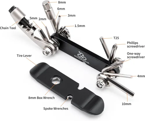 Vista 4 de Herramienta multiherramienta para bicicleta - Herramienta de cadena de bicicleta/Torx/Hex/Destornillador - Kit multiherramienta de bicicleta