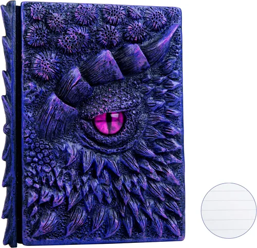 Vista 26 de Diario 3D en relieve de ojo de dragón en relieve, cuaderno grabado de resina, cuaderno Dnd para los amantes de los dragones, papel en blanco, bloc