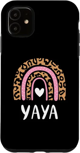 Vista 8 de Yaya Leopard Print Rainbow Cute Mothers Day Funny Yaya Case for iPhone 16